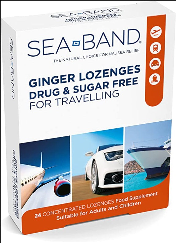 SEA BAND Travel Ginger Lozenge 24pk Ginger Lozenges,issues,neutralise stomach acids,soothe tender tummies,stomach upsets