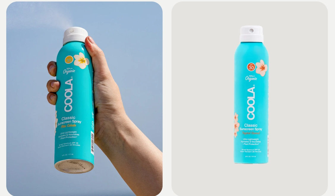 Coola Classic Body Organic Sunscreen Spray SPF30 Tropical Coconut body sunscreen,Classic Body Organic Sunscreen Spray SPF30 Pina Colada,issues,SPF 30