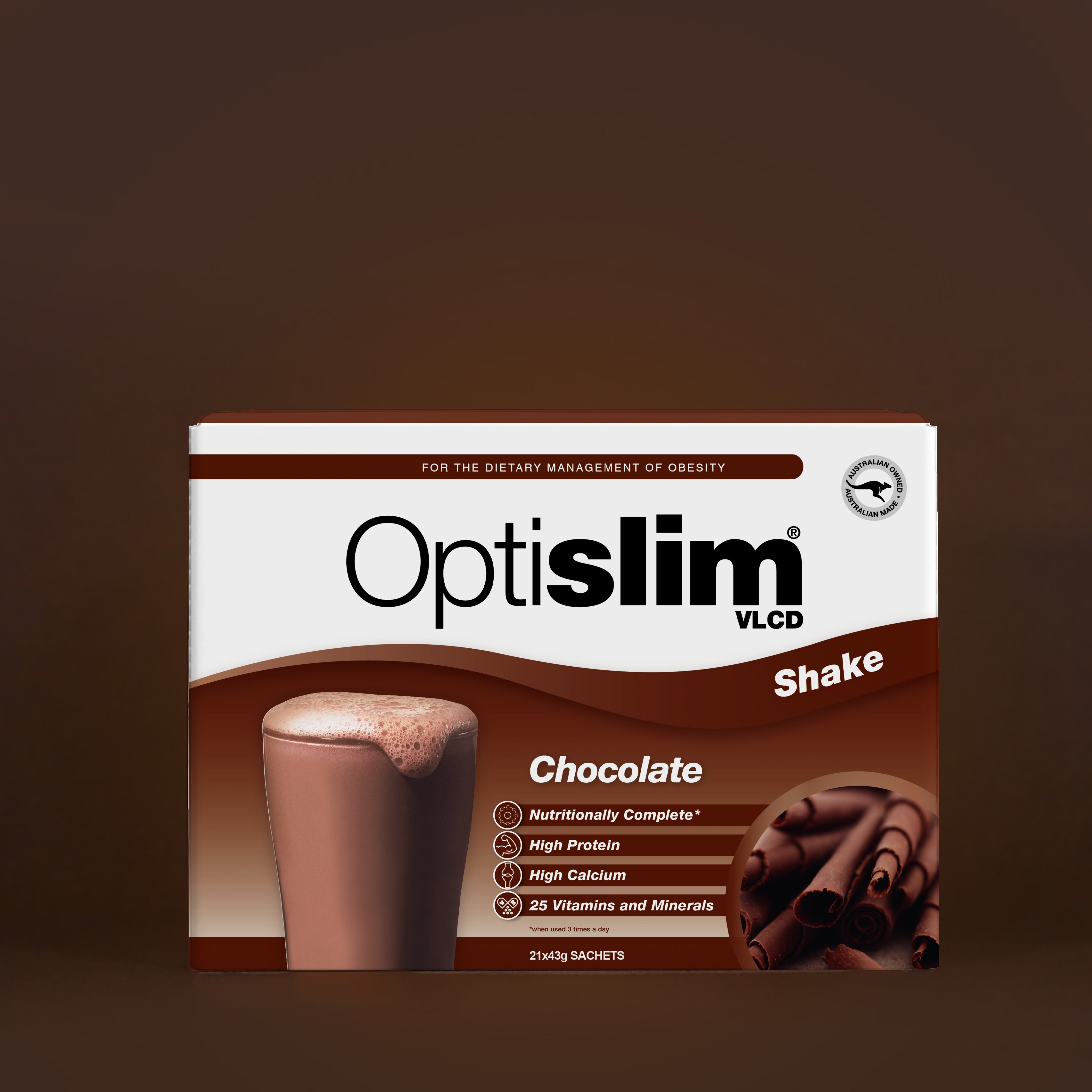 Optislim VLCD Shake Chocolate 21x43g