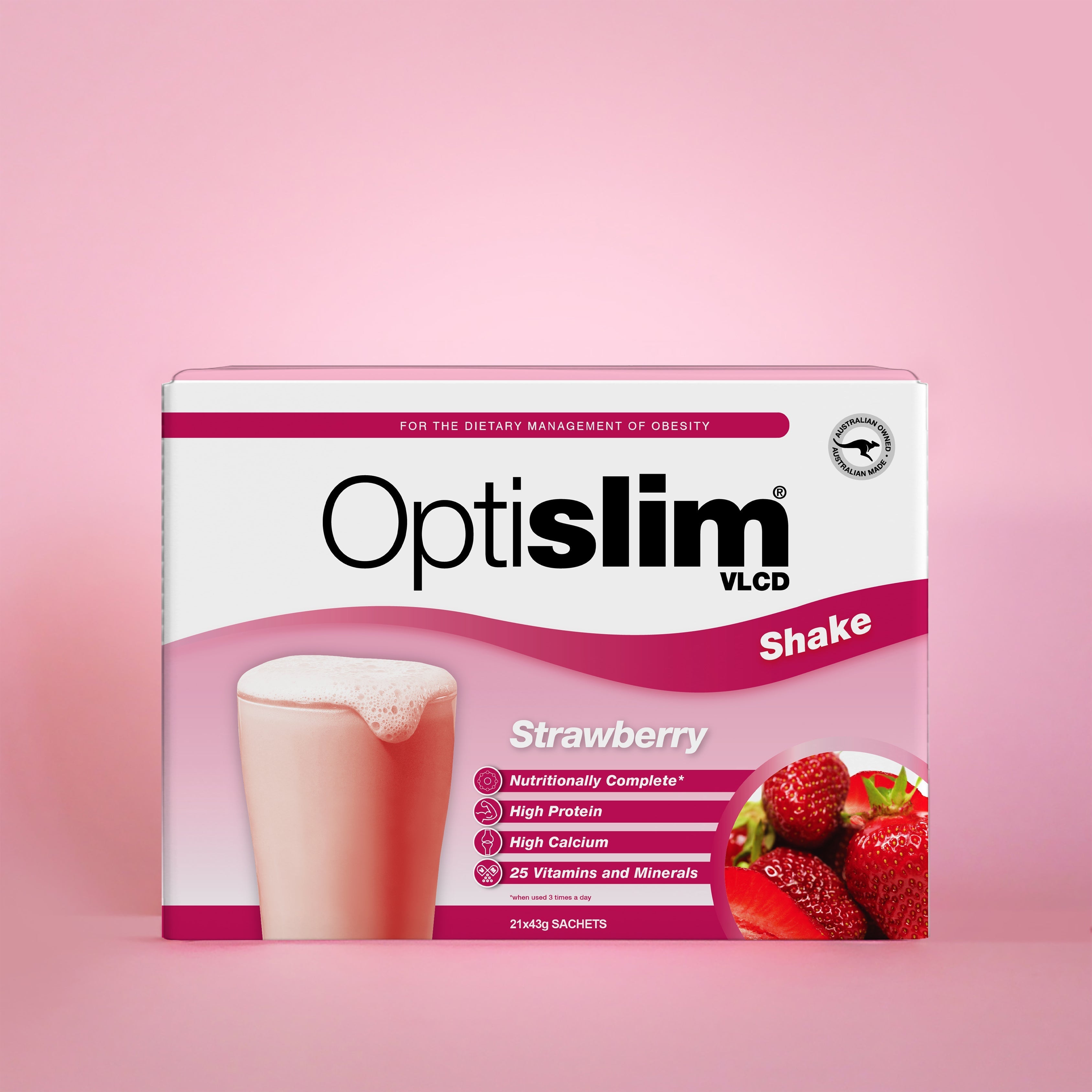 Optislim VLCD Shake Strawberry 21x43g