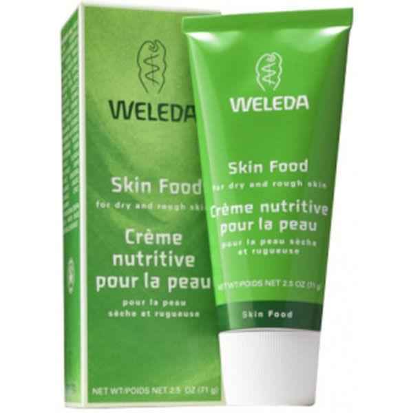 Weleda Skin Food Creme 75ml tube and box, a nourishing moisturizer for dry skin.