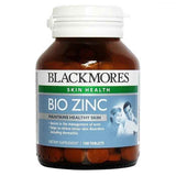 Blackmores Bio Zinc Tablets for immune support, 168 tablets in a bottle, aids skin health and manages acne.