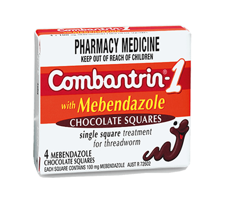 Combantrin -1 with Mebendazole Chocolate Squares 4 combantrin,issues,threadworm,worming tablet