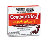 Combantrin -1 with Mebendazole Chocolate Squares 4 combantrin,issues,threadworm,worming tablet