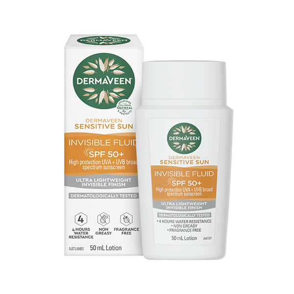 DermaVeen Sensitive Sun Invisible Fluid SPF 50+ 50ml dermaveen invisible sunscreen,DermaVeen Sensitive Sun Invisible,issues
