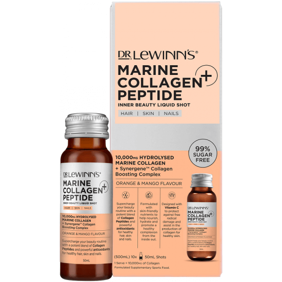 Dr. LeWinn's Marine Collagen Peptide Inner Beauty Liquid Shot 10s*50ml Beauty Liquid Shot,Collagen Beauty Liquid,Collagen Beauty Liquid Orange & Mango Flavor,Collagen Peptide,Inner Beauty Liquid Shot,issues,Liquid Shot,Marine Collagen Peptide,Peptide