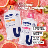 UCAN Edge Energy Gel Strawberry Box of 12 Pouches | Sustained Energy for Endurance Sport