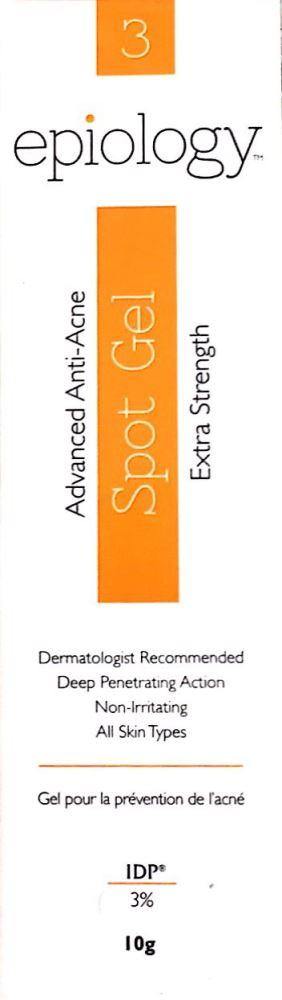 EPIOLOGY Extra Strength Anti-Acne Spot Gel 10g, dermatologist recommended for all skin types.