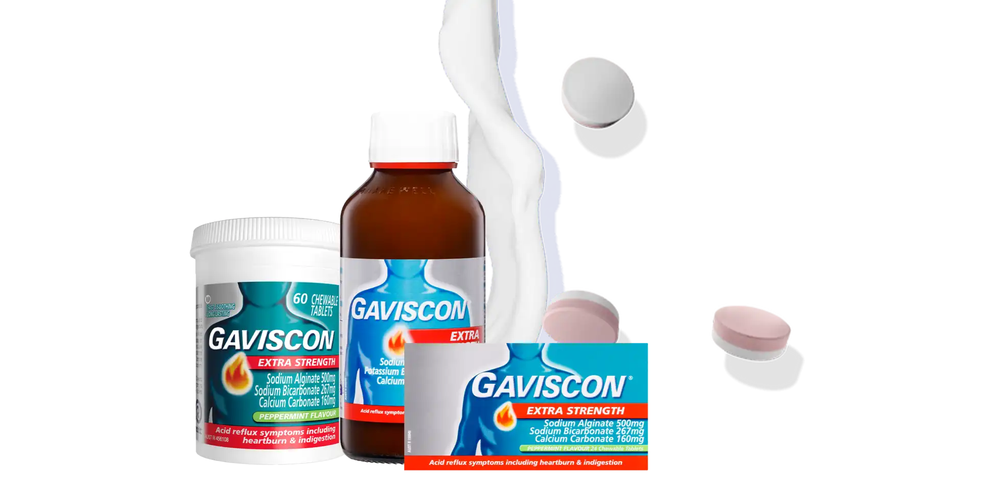 Gaviscon Double Strength Peppermint Tablets 60 Pack