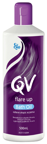 Qv Flare Up Bath Oil 500ml bath oil,ego,flare up,issues,qv,qv bath oil