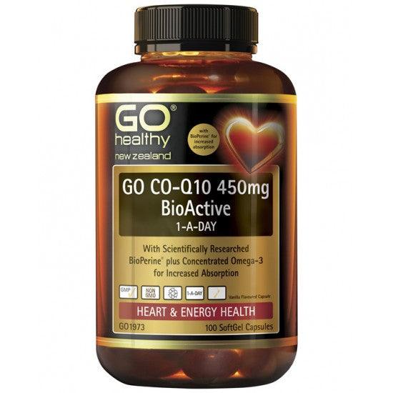 Go Healthy Co-Q10 450MG Bioactive 1-A-DAY 100 Capsules cheaper than chemist warehouse,chemist warehous,co q10,coq10,go healthy,Go Healthy Co Q10 450MG,heart care,issues,new zealand