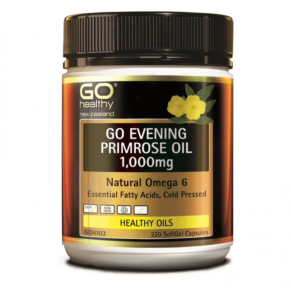 Go Healthy Go Evening Primrose Oil 1000mg 220 Capsules evening,evening primrose oil,go healthy,Go Healthy Go Evening Primrose Oil,health,healthy oils,issues,new zealand,omega 6