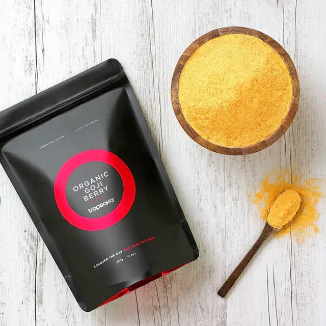 Tropeaka Goji Berry Powder 200 gm 10 immune-supporting Superfoods,anthocyanins,antioxidants,beneficial cleansing,boost energy production,Boosts collagen,Chinese Medicine,Chinese Medicine for wellbeing,Contains key nutrients including vitamin C & A,exo