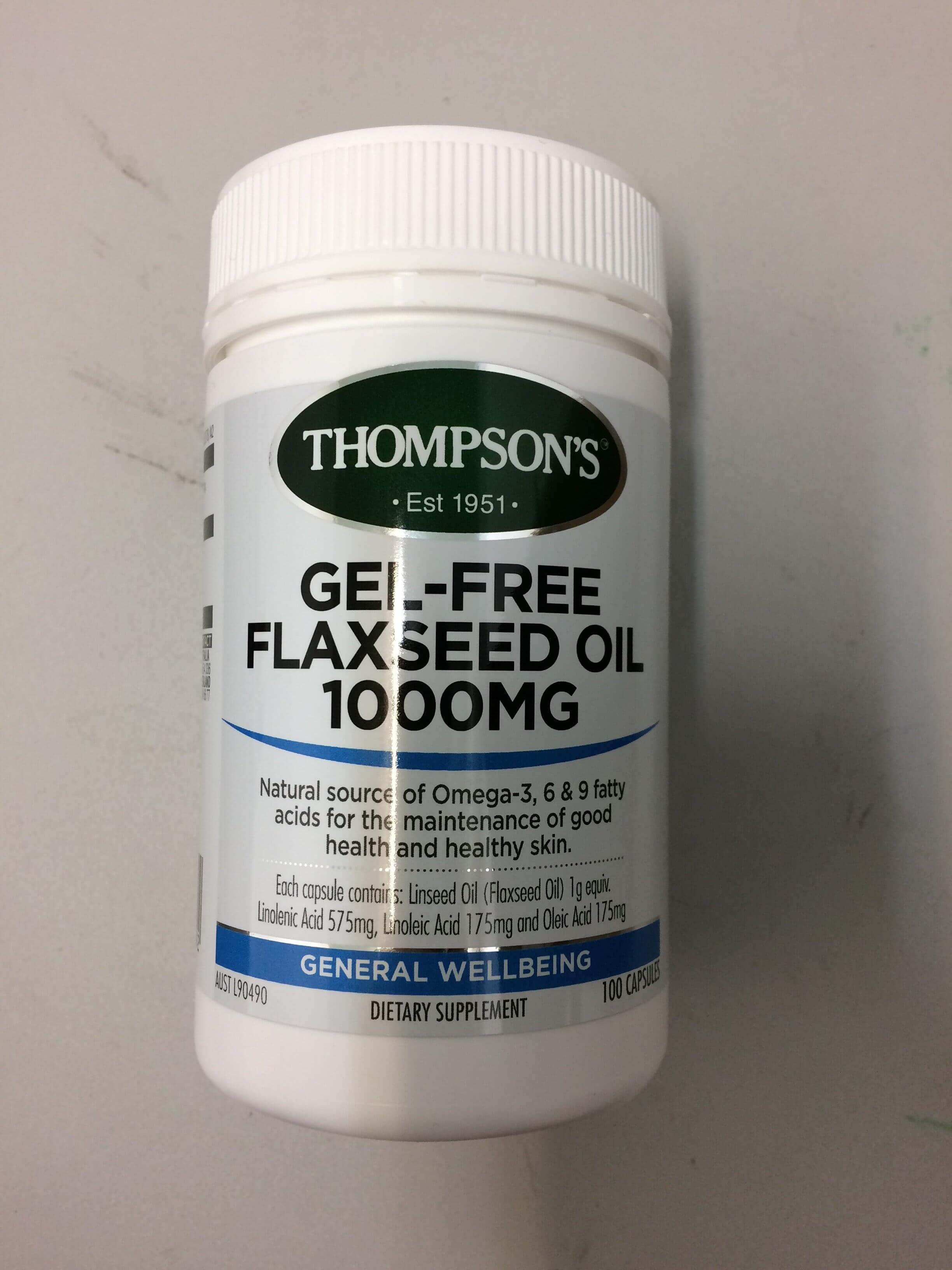 Thompsons Gel-free Flaxseed Oil 1000mg Capsules 100’s EXPIRY DEC/2023 issues,Thompsons Gel-free Flaxseed Oil 1000mg Capsules