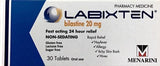 Labixten allergy relief tablets packaging, 20mg, 30 tablets, non-sedating antihistamine for fast relief of hayfever and allergy.