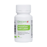 Clinicians Visioncare capsules bottle with Lutein, designed for eye and macular health support.