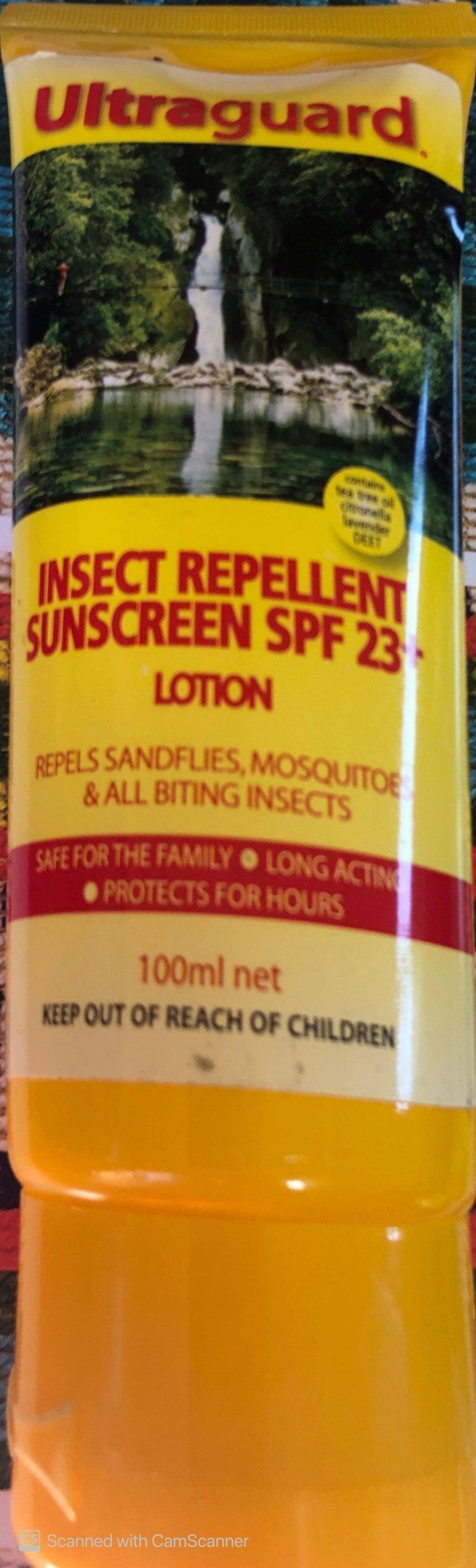 Ultraguard Insect Repellent Sunscreen SPF23+ Lotion 100ml insect repellent,insect repellent with sunscreen,issues,sunscreen,ultraguard