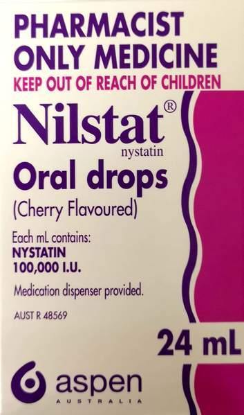 Nilstat Oral Drops (Cherry Flavoured) 24 mL -Pharmacist Only Medicine Antifungal Oral Drops,Cherry Flavored Medicine,Nilstat Oral Drops,optimized,Pharmacist Only Medicine