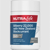 Nutralife Bilberry 22,000 Plus NZ Blackcurrant 60 Caps