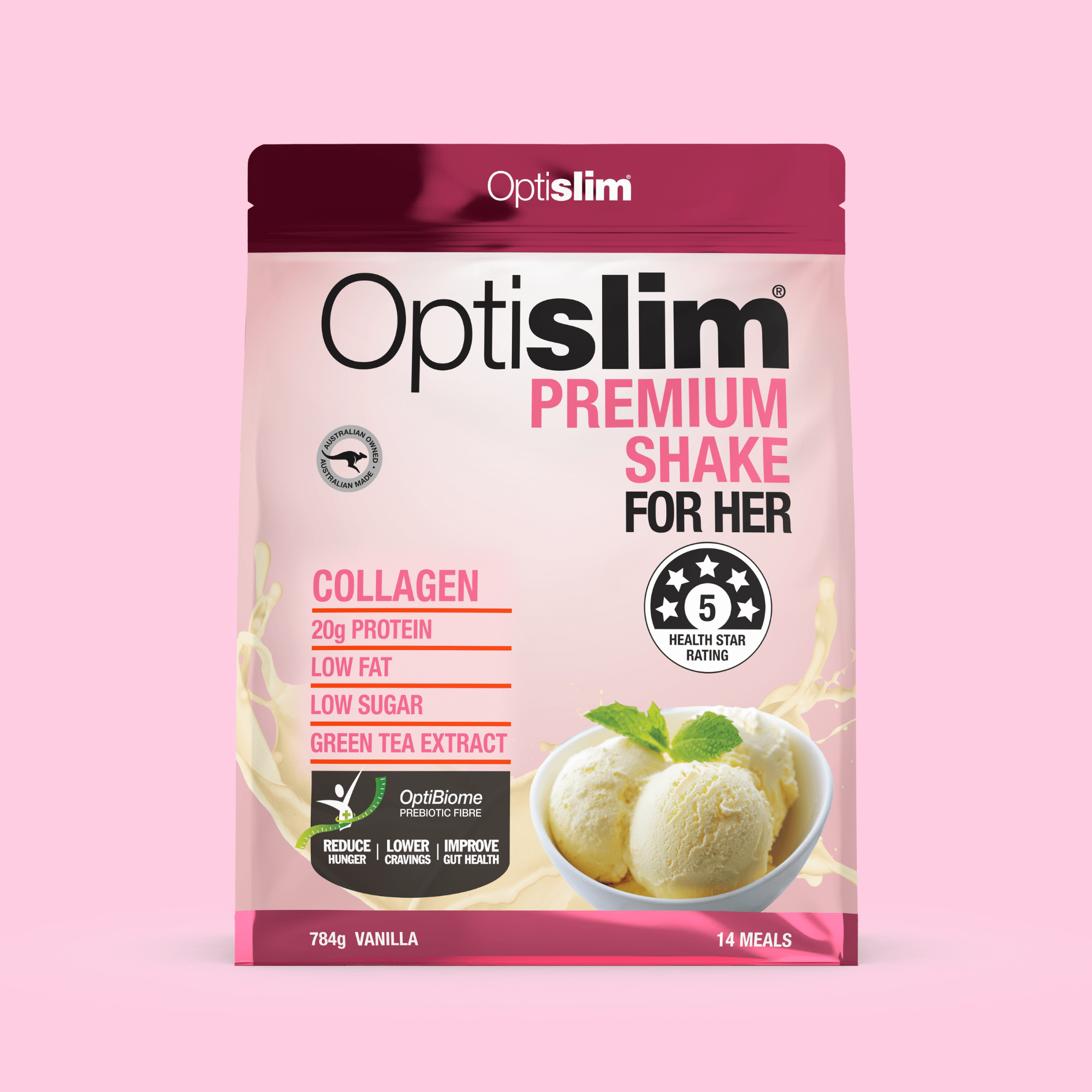 Optislim For Her Premium Shake Vanilla 784g