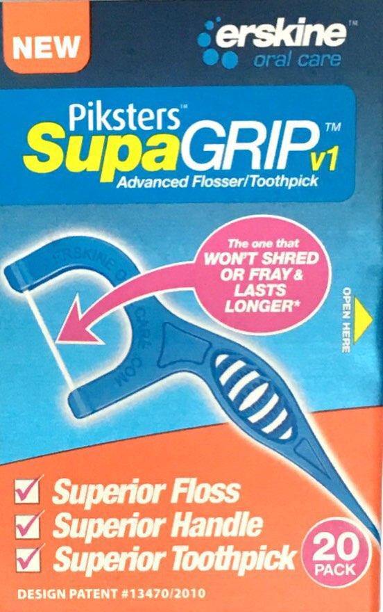 Piksters Flosser Toothpick - SupaGRIP Oral Care Solution (20 Pack) Dental Hygiene Tools,Oral Care Solution,Piksters Flosser,SupaGRIP Toothpick
