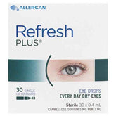 Refresh Plus Eye Drops 30 x 0.4ml for dry eyes, preservative-free and hydrating relief.