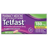 Telfast 180 mg 50 tablet anti histamine,issues,non drowsy anti histamine,telfast