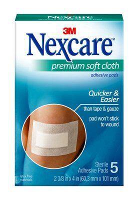 Nexcare premium soft cloth 5 adhesive pads adhesive pads,issues,nexcare