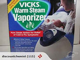 Vicks Warm Steam Vaporiser with 100ml Inhalant – Pure steam action for relief of cold and flu symptoms.