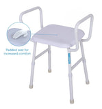 Viking® Shower stool with arms and padded seat armrests Shower stool,bath stool,issues,padded seat,Shower Stool With Arms,Shower stool with arms and padded seat,stool,stool with arms