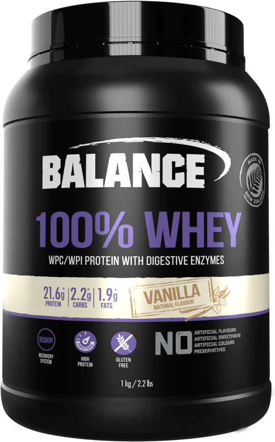 Balance 100% Whey WPC/WPI Protein with Digestive Enzymes Vanilla 1 Kg