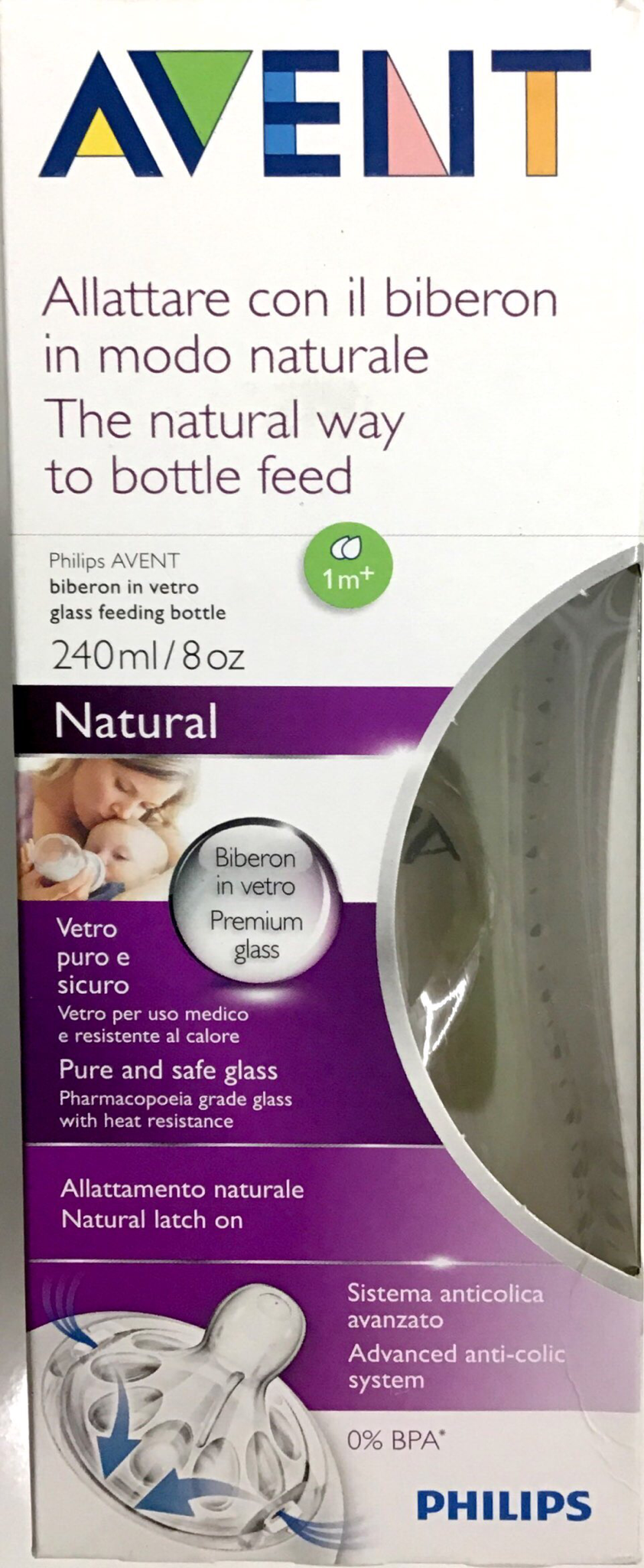 Avent Natural Glass Bottle - 240 ml BPA Free Anti-Colic Baby Bottle 240 ml Baby Bottle,Anti-Colic Bottle,Avent Baby Bottle,BPA Free Bottle,Glass Baby Bottle,improvements