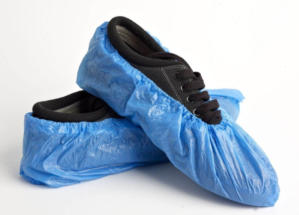 Advance® Disposable Plastic Shoe Covers Blue Color,excellent contamination prevention,footwear,issues,Lightweight and comfortable,One size fits all,work environment.