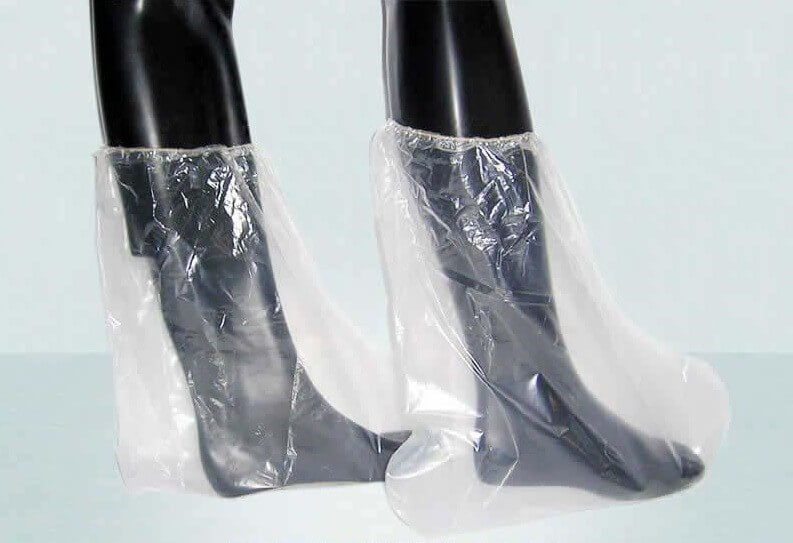 Advance® Disposable Clear Plastic Boot Covers comfortable,Disposable Clear Plastic Boot Covers,durable,excellent contamination prevention.,issues,larger shoes and boots.,One size fits all,waterproof,waterproof polyethylene