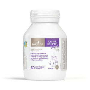 Bioisland Lysine Step Up 60 Tabs bio island,go lysine,GO Lysine 1,issues,lysine,lysinekids