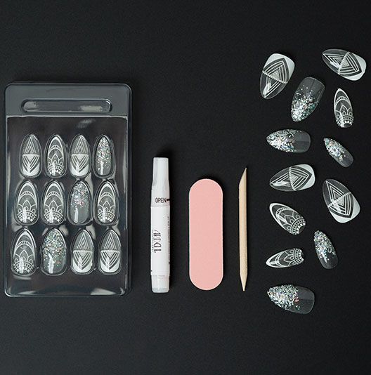 Ardell Nail Addict Artificial nail set- Glass Deco