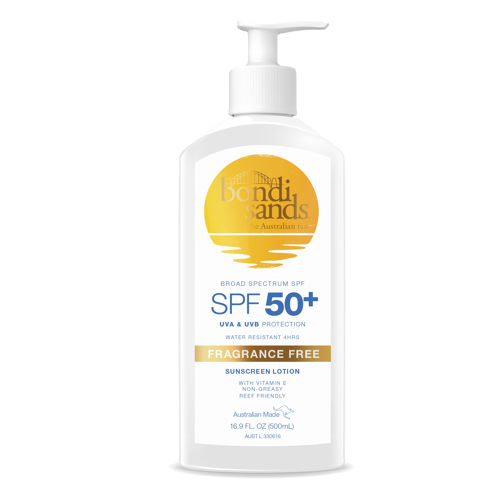Bondi Sands SPF 50+ Fragrance Free Sunscreen Lotion 500mL Pump bondi sands,issues,sun care,sunscreen