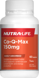 Nutralife Co-Q-Max 150mg 60 capsules - CoQ10 supplement 150mg for heart health and energy production