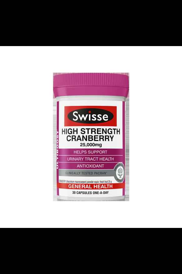 Swisse High Strength Cranberry 30 Capsules for Urinary Health Support, high strength cranberry urinary health capsules.