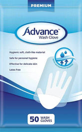 Advance® Wash Gloves Can be used on delicate skin,cloth like material,hygienic personal care,Hygienic soft,issues,Latex free,One size fits all,Safe for personal hygiene,Wash Gloves