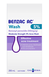 Benzac AC acne wash 5% packaging for effective acne treatment, unblocks pores and kills acne bacteria - 200ml