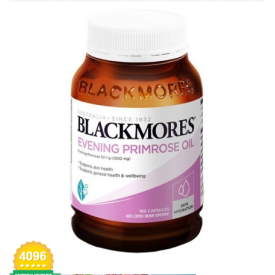 Blackmores Evening Primrose Oil 190 capsules for women's health support with skin hydration benefits.