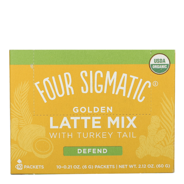 Four Sigmatic Organic Golden Latte Mix 10 Sachets caffeine-free,issues,Organic Golden Latte Mix,superfood,supports your immune system,sweet belly rub,Turkey Tail mushroom,Turmeric pairs