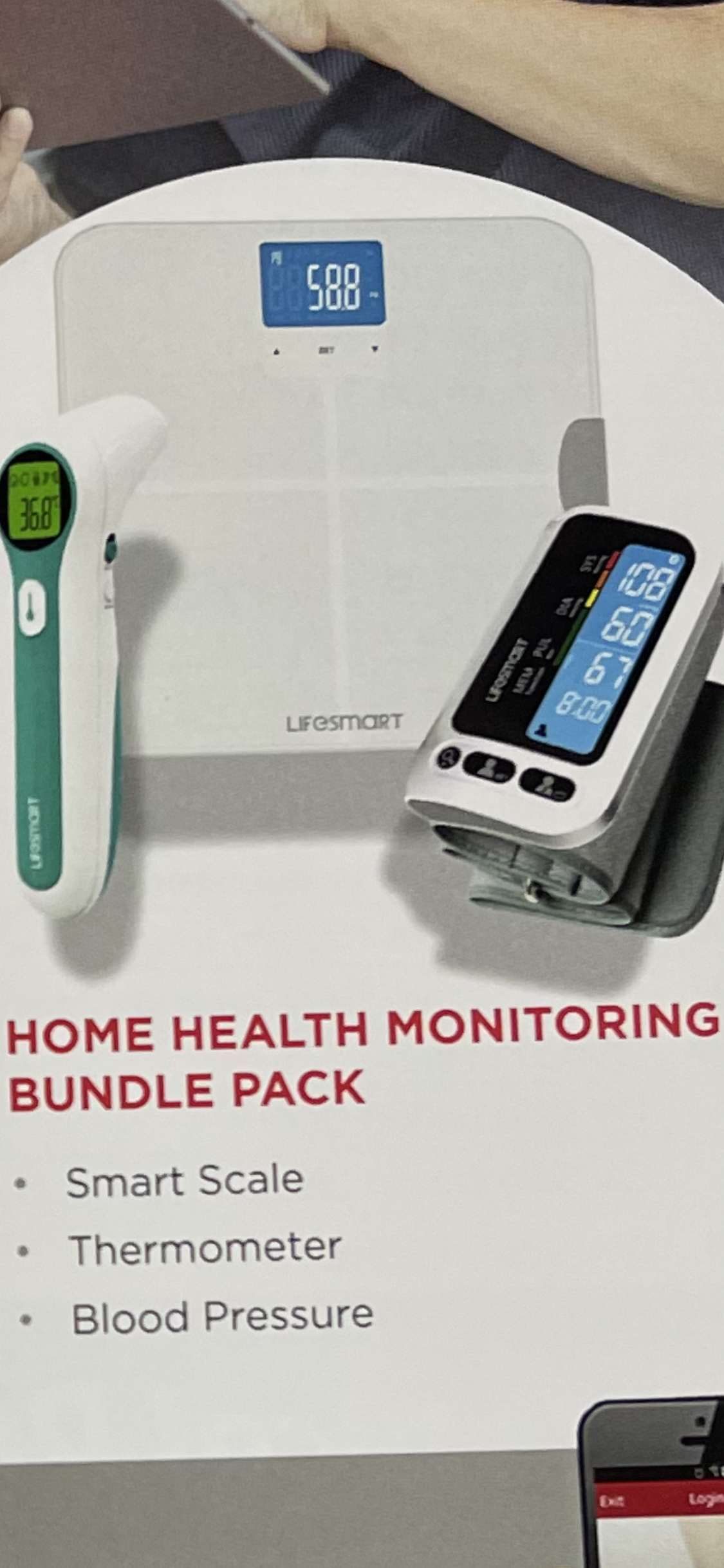 Lifesmart Home Health Monitoring Bundle Pack blood pressure,BUNDLE PACK,issues,scale,thermometer