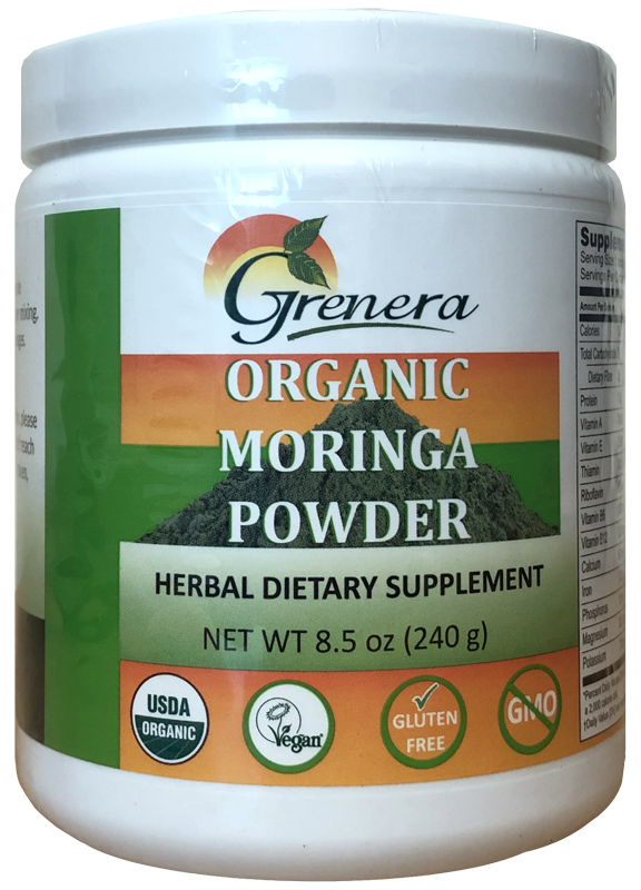 Grenera Organic Moringa Leaf Powder 240g 8 essential amino acids,An anti-inflammatory and powerful antioxidant.,Chlorophyll,Grenera Organic Moringa Leaf Powder,High in chlorophyll,High in vitamins,issues,Moringa,Moringa leaf Powder,Organic Moringa Leaf Po