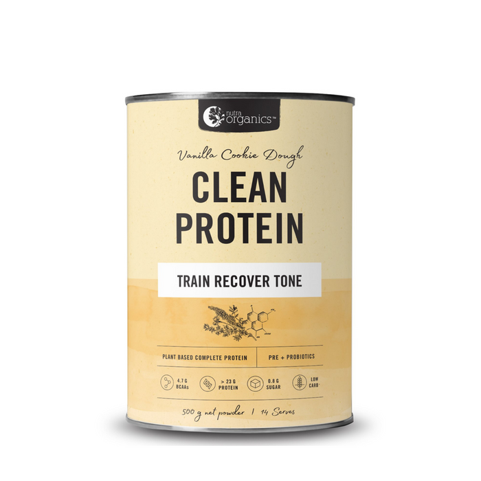 Nutra Organics Clean Protein Vanilla Cookie Dough 500 gm clean protein,issues,nutraorganics
