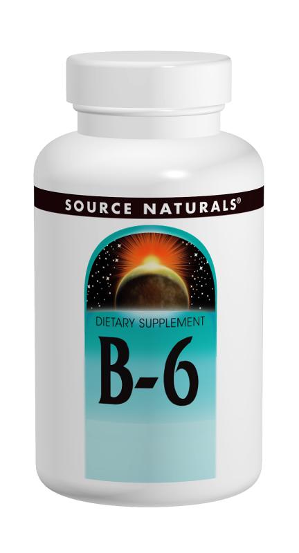 Source Naturals Vitamin B-6 100mg Tablets - 100 Count 100mg Vitamins,B6 Tablets,Dietary Supplements,Energy Metabolism,Immune Support,Natural Health,optimized,Source Naturals,Vitamin B6
