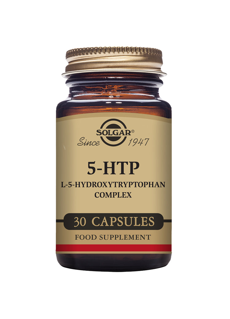 Solgar 5-HTP 100mg vegetable 30 capsules 5 htp,anxiety,depression,htp,issues,mental well being,promotes sleep,solgar,solgar 5-htp,stress,vegetable capsule