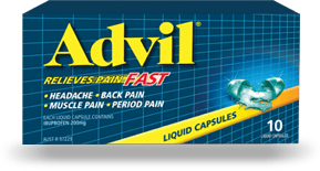 Advil Liquid Capsules back neck shoulder pain,back pain,cramp pain,cramping pain,dental pain,foot pain,inflammation,issues,joint pain,knee pain,leg pain,menstrual pain,muscle pain,pain,pain and fever,swelling