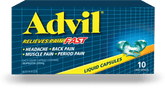 Advil Liquid Capsules back neck shoulder pain,back pain,cramp pain,cramping pain,dental pain,foot pain,inflammation,issues,joint pain,knee pain,leg pain,menstrual pain,muscle pain,pain,pain and fever,swelling